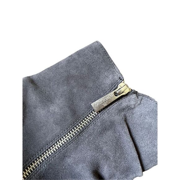 J/Slides Nila Gray Suede Women’s Chunky Boots size 10 Pull On Leather Platform S - Picture 9 of 13